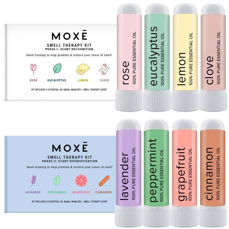 MOX Smell Training Kit Made in USA 8 Essential Oils Olfactory Regeneration Helps Restore Sense of Smell Natural Therapy for Smell Loss Phase 1 Phase 2 Bundle