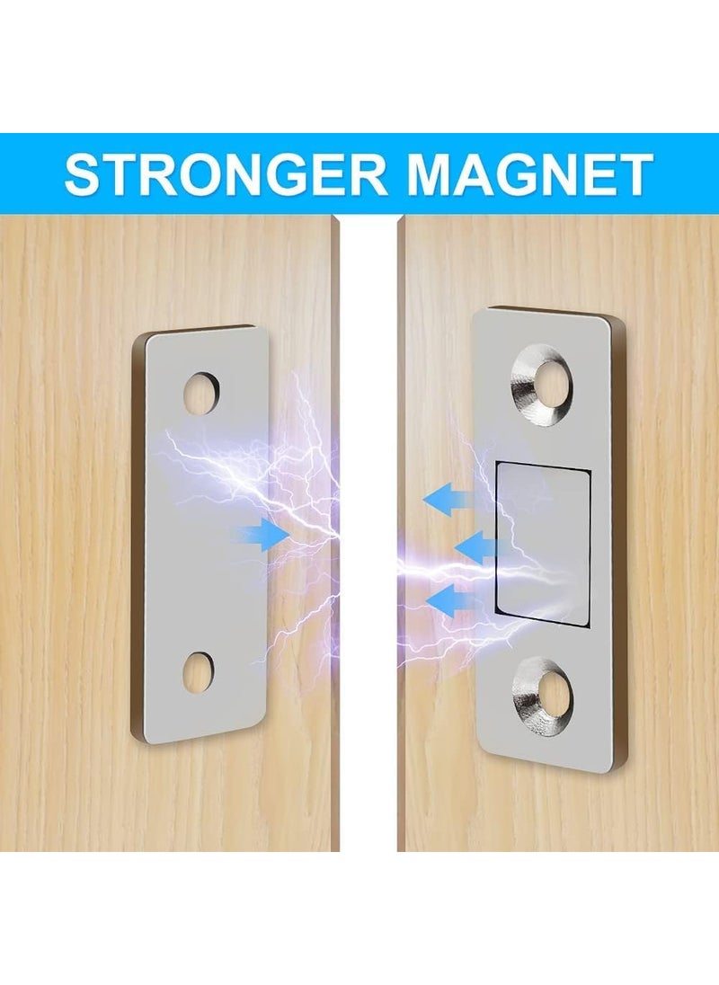 JICOOT JICOOT 4Pack Magnetic Door Catch Ultra Thin Cabinet Magnetic Catch Adhesive Cabinet Door Magnets Drawer Magnets Cabinet Latch Magnetic Closures for Kitchen Closet to Keep Drawer Closed  - Image 3