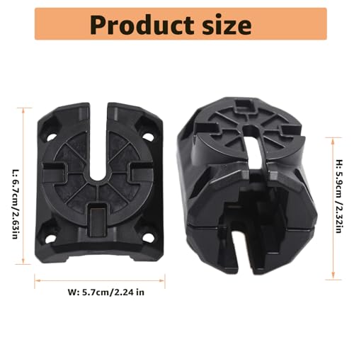 Yubunt Kayak Rail Adapter Fishing Accessories, Rail Adapter Replacement Parts, Compatible with Hobie H and MightyMount Duo Rails(Black 2 Set) - Image 2