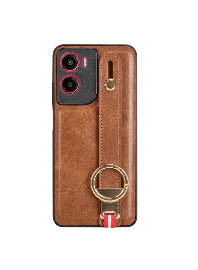 اس-توب جراب خلفي من الجلد لهاتف موتورولا موتو جي 05 / إي 15 4G مع سوار معصم - Image 2