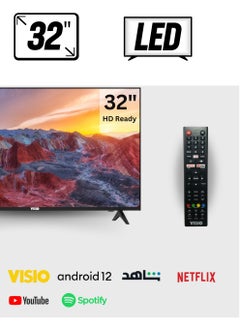 VISIO 32-Inch Frameless HD Smart Android 14 TV with Built-in Satellite Receiver