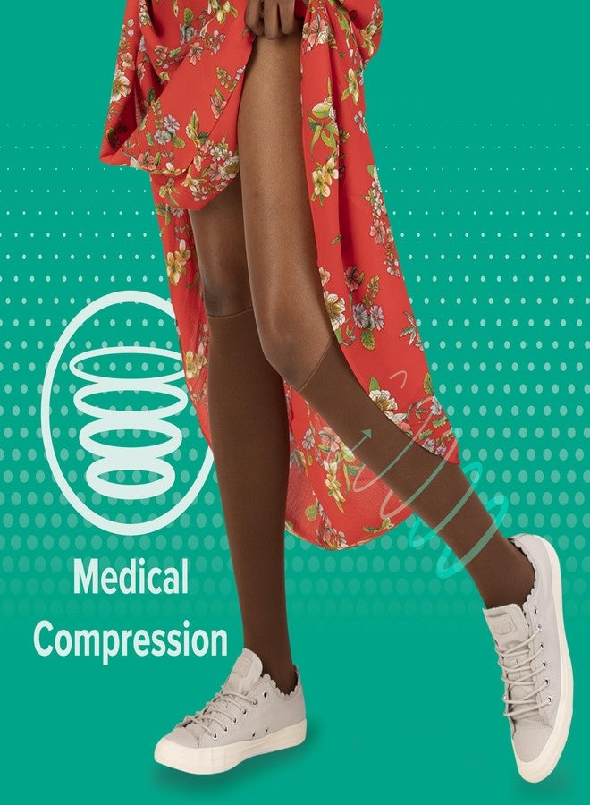 Juzo Soft 2001 Knee-High 20-30 mmHg Closed Toe Compression Stocking with Silicone Top Band for Men & Women, Petite, 1 (I), Beige - Image 5