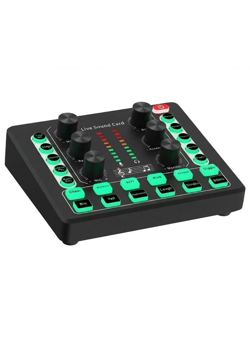 dida-cosmos M8 Live Sound Card DSP Chip Twelve Ambient Sounds Four Kinds Of Sound Changes Live Broadcast DJ Mixer Music Recording Guitars TikTok Facebook YouTube USB Bluetooth - Black 03 - Image 1
