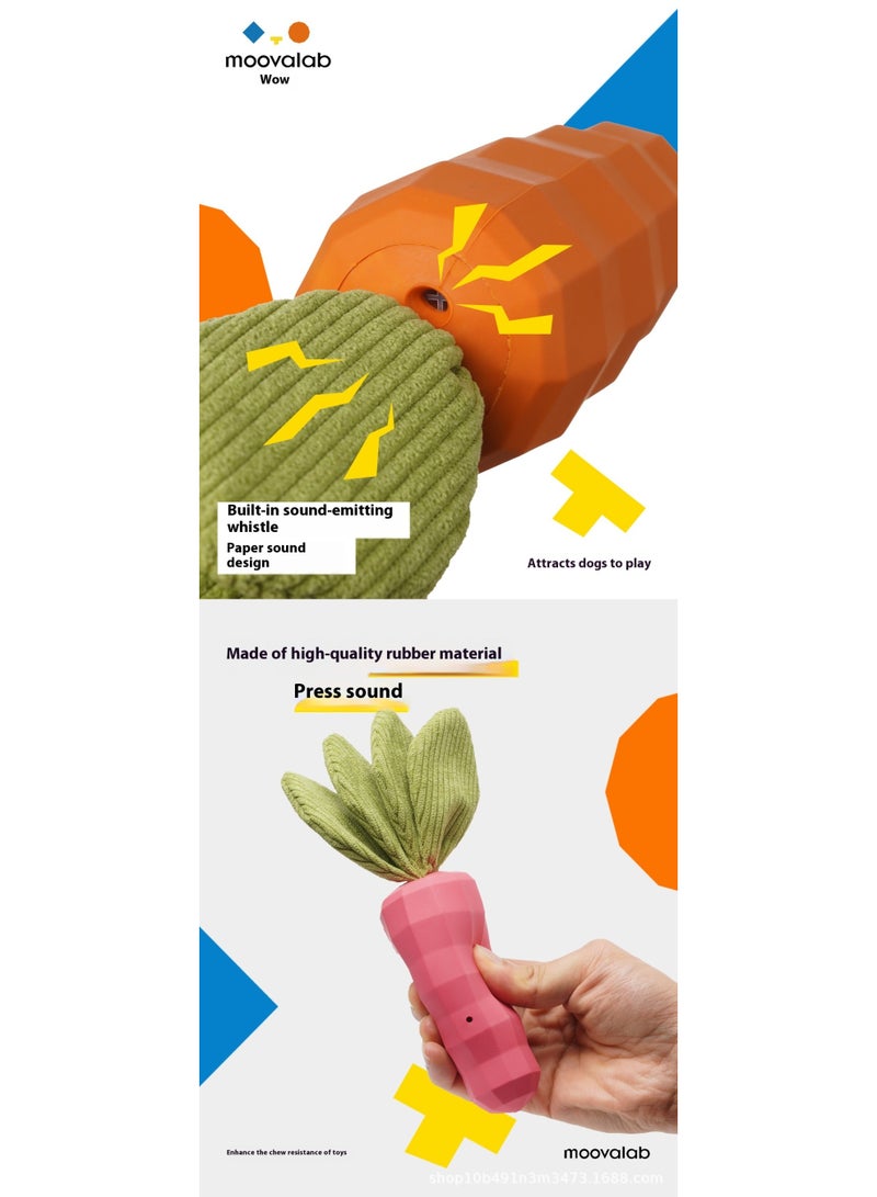 لعبة جزر للكلاب – لعبة مضغ مطاطية مع صافرة لتسكين آلام التسنين، الترفيه والعناية بالأسنان - Image 3
