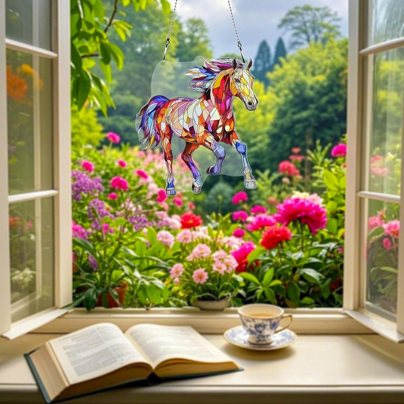 thmnj Horse Ornaments Colorful Window Hanging Decorations Home Wall Decor for Indoor Outdoor - Image 5