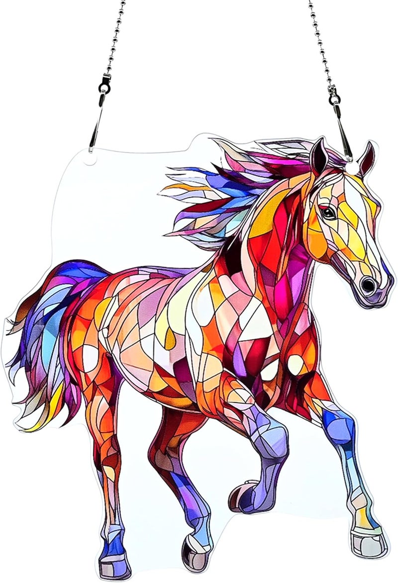 thmnj Horse Ornaments Colorful Window Hanging Decorations Home Wall Decor for Indoor Outdoor - Image 1