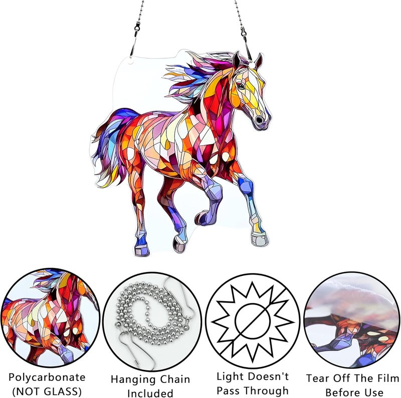 thmnj Horse Ornaments Colorful Window Hanging Decorations Home Wall Decor for Indoor Outdoor - Image 3