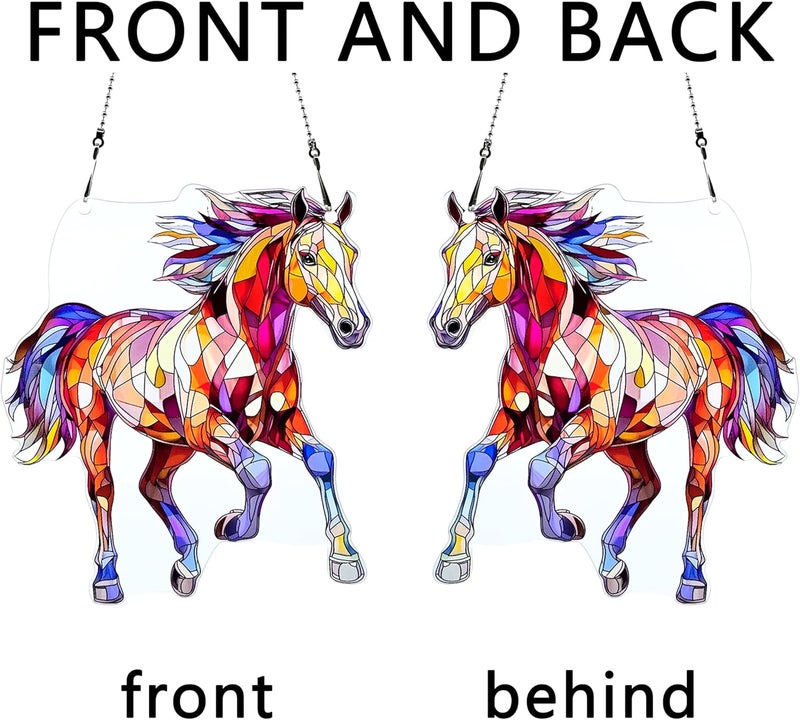 thmnj Horse Ornaments Colorful Window Hanging Decorations Home Wall Decor for Indoor Outdoor - Image 4