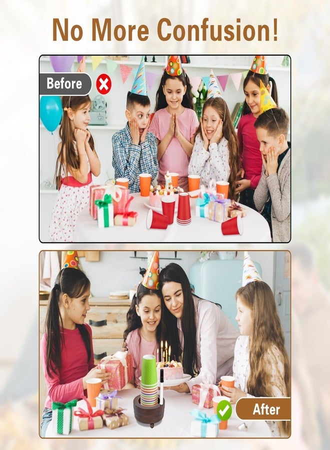 حامل أكواب واحد، منظم أكواب خشبي مع فتحة لعلامة، موزع أكواب، حامل أكواب ورقية خشبي لتزيين الحفلات، الحمام، المطبخ، الدش، النزهات، هدايا للأزواج بمناسبة الانتقال إلى منزل جديد - Image 4