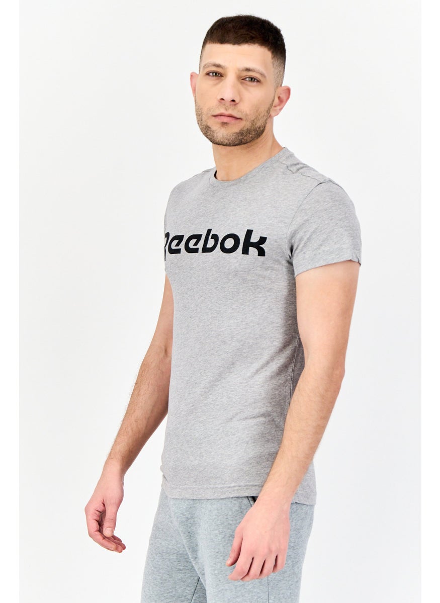 Reebok Men Sportswear Fit Short Sleeve Outdoor T-Shirt, Grey  - Image 4
