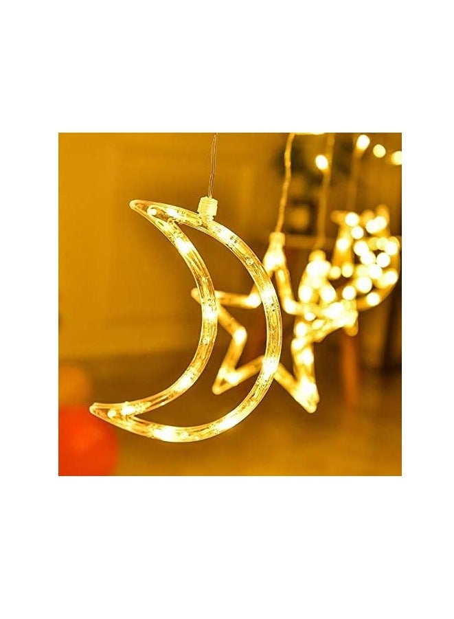 Generic Ramadan Led string lights stars shaped and moon curtain decorative lights holiday decoration  - Image 2