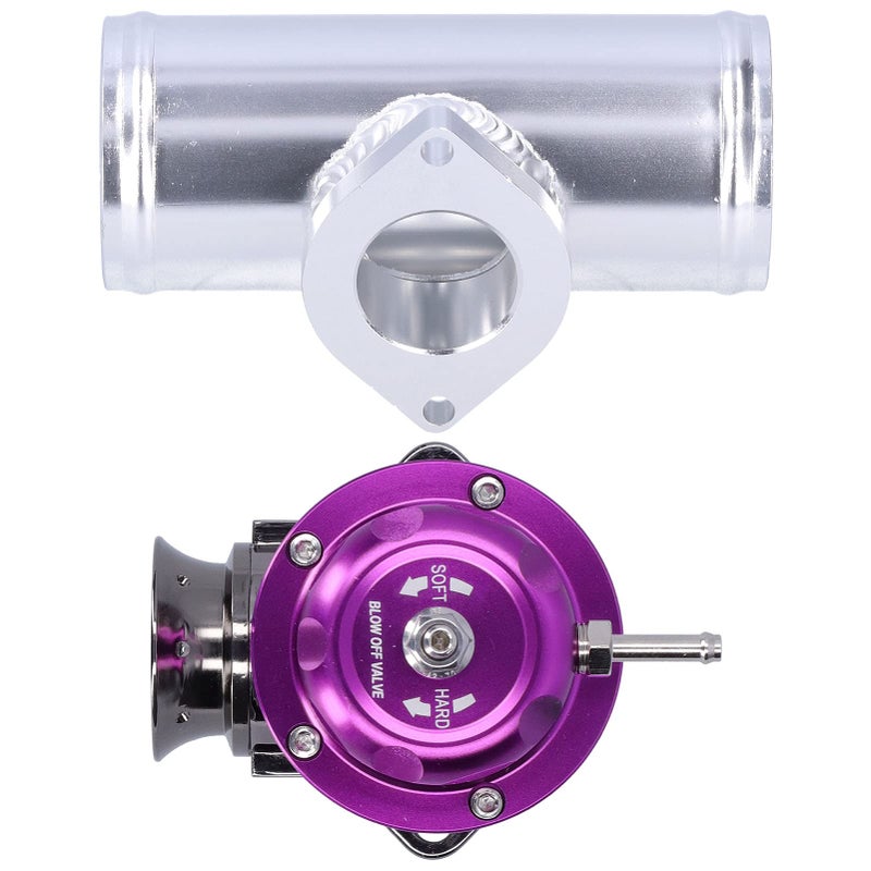 Generic Tbest Universal Aluminium Billet Turbo Blow Off Valve, 2.5 Inch Flange Tube Type RS Drain Valve Car Accessory Blow Off Valve SDD-BOVGRSBL FPG250 (Purple)  - Image 2