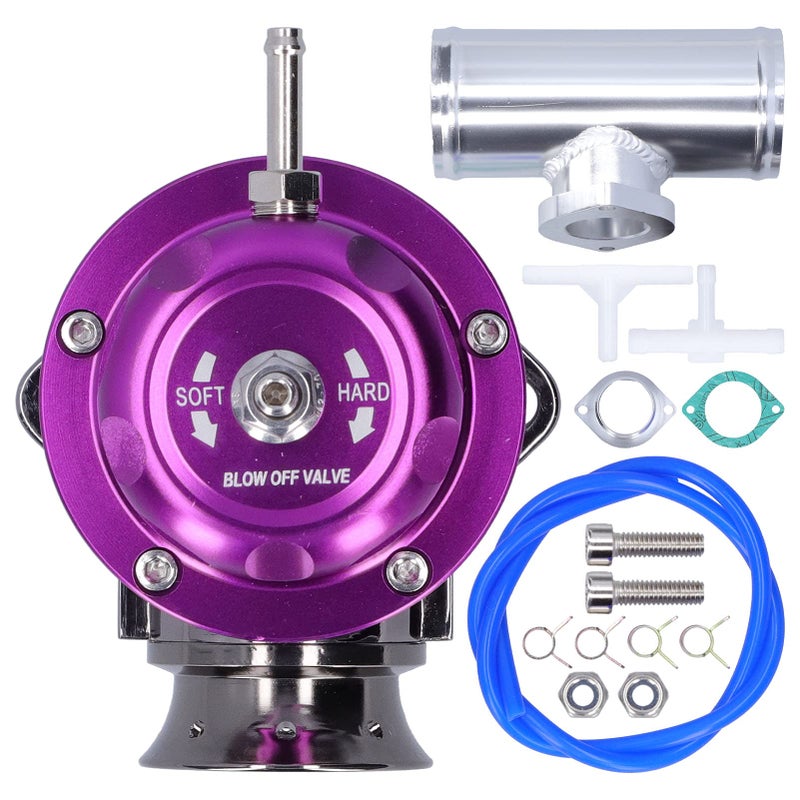 Generic Tbest Universal Aluminium Billet Turbo Blow Off Valve, 2.5 Inch Flange Tube Type RS Drain Valve Car Accessory Blow Off Valve SDD-BOVGRSBL FPG250 (Purple)  - Image 1