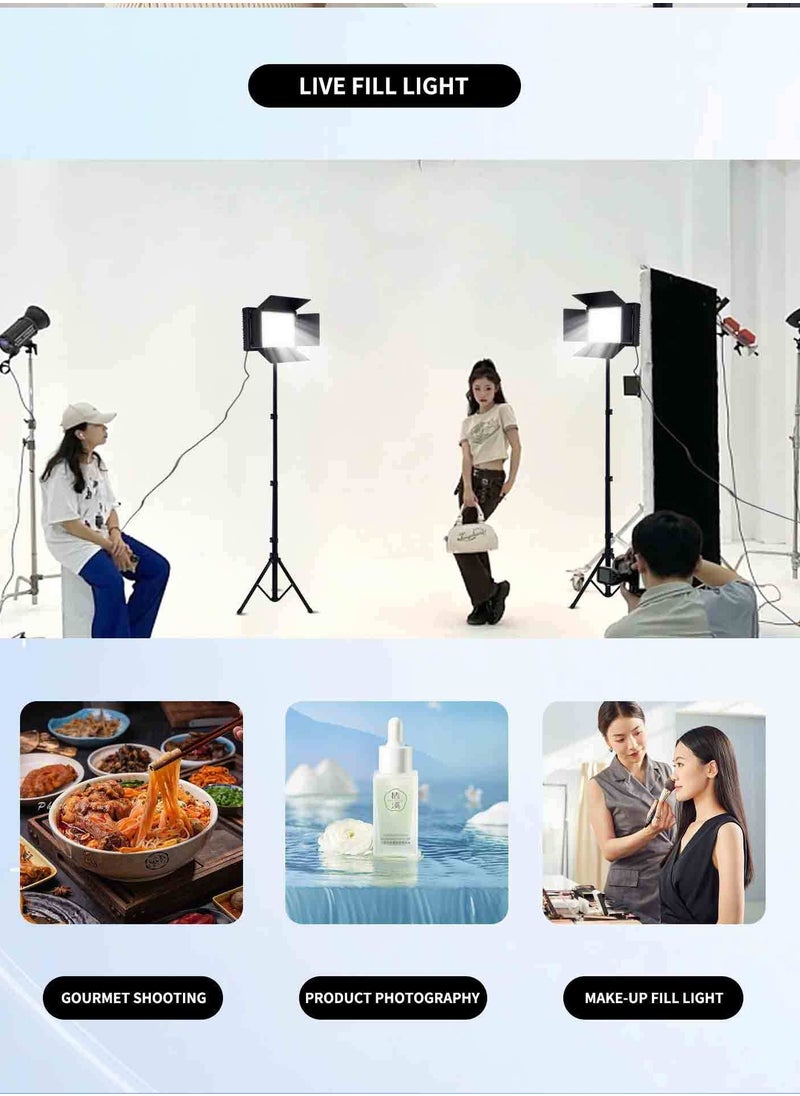 XiuWoo - RGB LED Video Light With 1.6m Stand Kit, 360° Full Color, 40W Dimmable  Color Studio Panel Lights for Gaming Streaming  Photography - Image 1