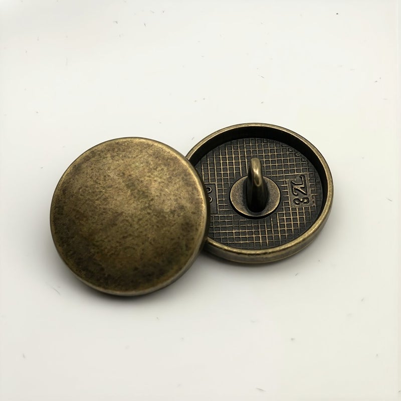 Flat Metal Buttons 28mm 44L Solid Zinc Alloy for Coat Overcoat Sewing Fasteners - Image 1