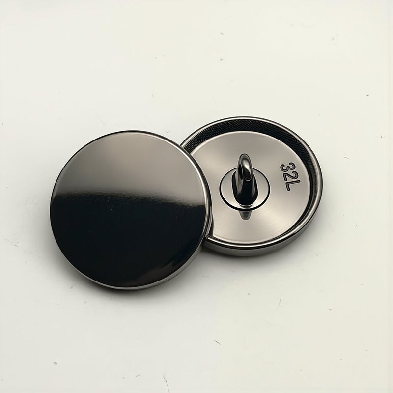 Flat Metal Buttons 28mm 44L Solid Zinc Alloy for Coat Overcoat Sewing Fasteners - Image 2