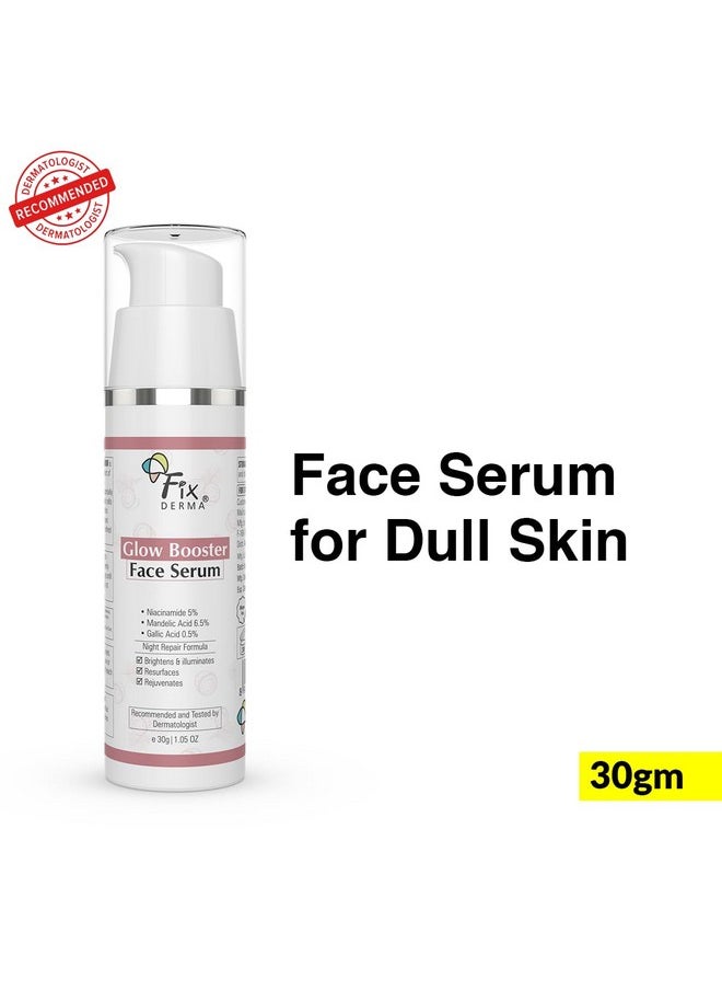 FIXDERMA 5% Niacinamide Serum Glow Booster Face Serum With 6.5% Mandelic Acid & 0.5% Gallic Acid | Skin Brightening Serum | Face Serum For Men & Women - 30G  - Image 2