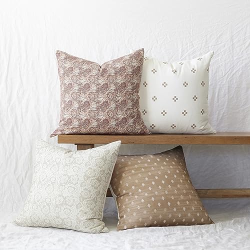 Woven Nook - Modern & Luxurious Decorative Boho Throw Pillow Covers - Durable Quality & Machine Washable - 100% Cotton Canvas - Dover Set - 4 Pack (22 x 22) - Image 1