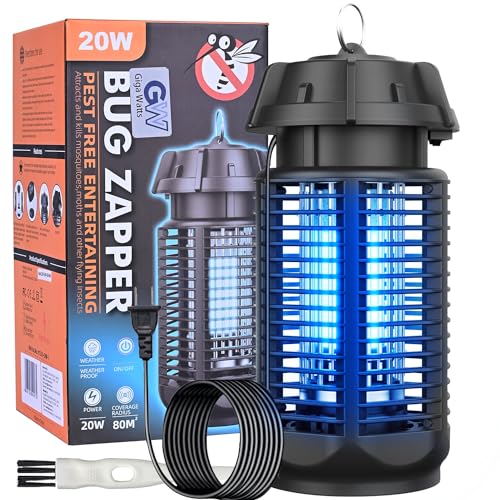 Gigawatts Ultimate Insect Trap Electric 20W UV Light Powerful Grid 80m2 Coverage Area Mosquito Bugs Fly for Indoor and Outdoor Home Backyard Kitchen Camping - Image 1