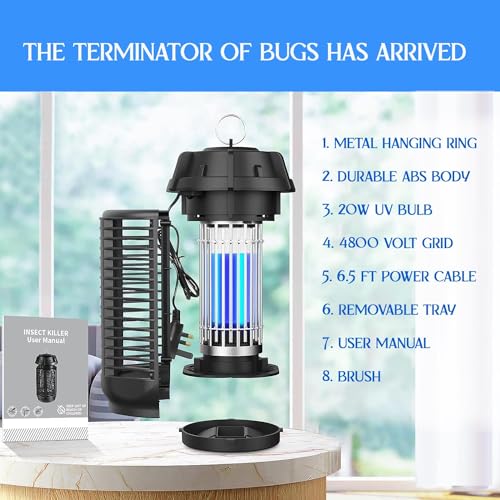 Gigawatts Ultimate Insect Trap Electric 20W UV Light Powerful Grid 80m2 Coverage Area Mosquito Bugs Fly for Indoor and Outdoor Home Backyard Kitchen Camping - Image 5