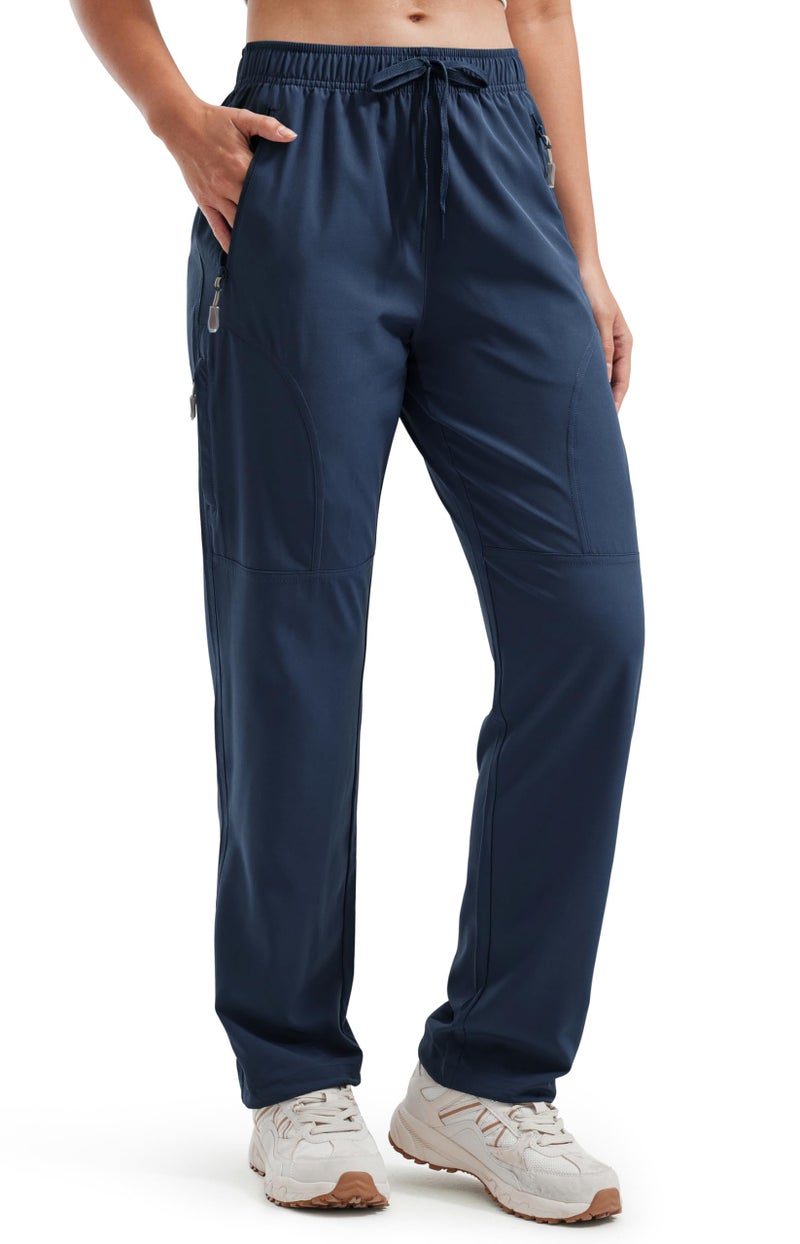 Libin Women's Hiking Pants Lightweight Quick Dry Cargo Pants Casual Safari Work Travel Outdoor Clothes Regular 29" Navy M - Image 1