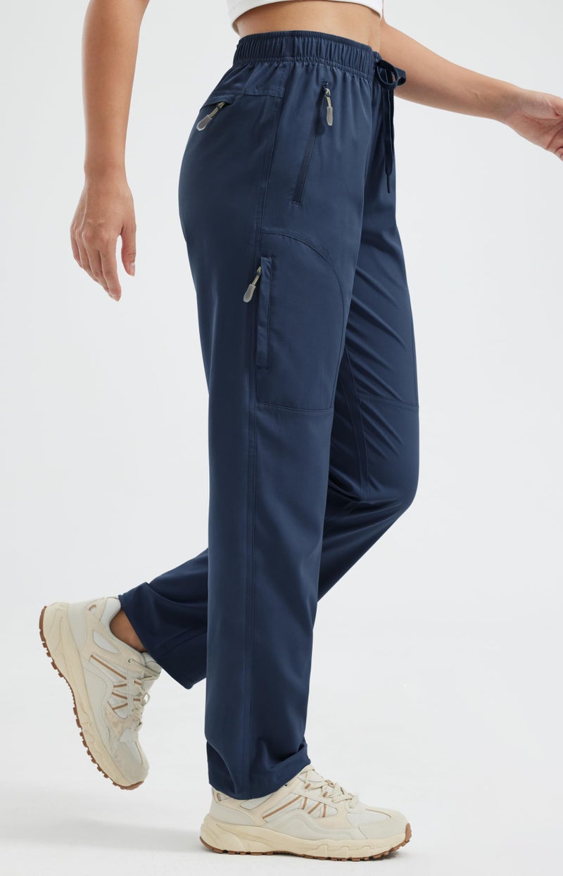Libin Women's Hiking Pants Lightweight Quick Dry Cargo Pants Casual Safari Work Travel Outdoor Clothes Regular 29" Navy M - Image 4
