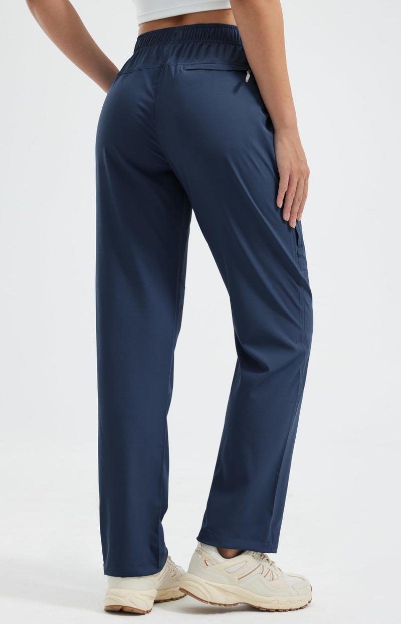 Libin Women's Hiking Pants Lightweight Quick Dry Cargo Pants Casual Safari Work Travel Outdoor Clothes Regular 29" Navy M - Image 2