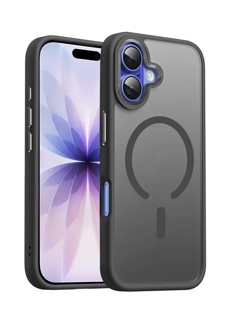 ELTRAZONE iPhone 17 5G 2025 Hard Silicone Hybrid Translucent Case | Slim Stylish Magnetic MagSafe Compatible Shockproof Protective Phone Cover (MCMPMN) – Black - Image 1