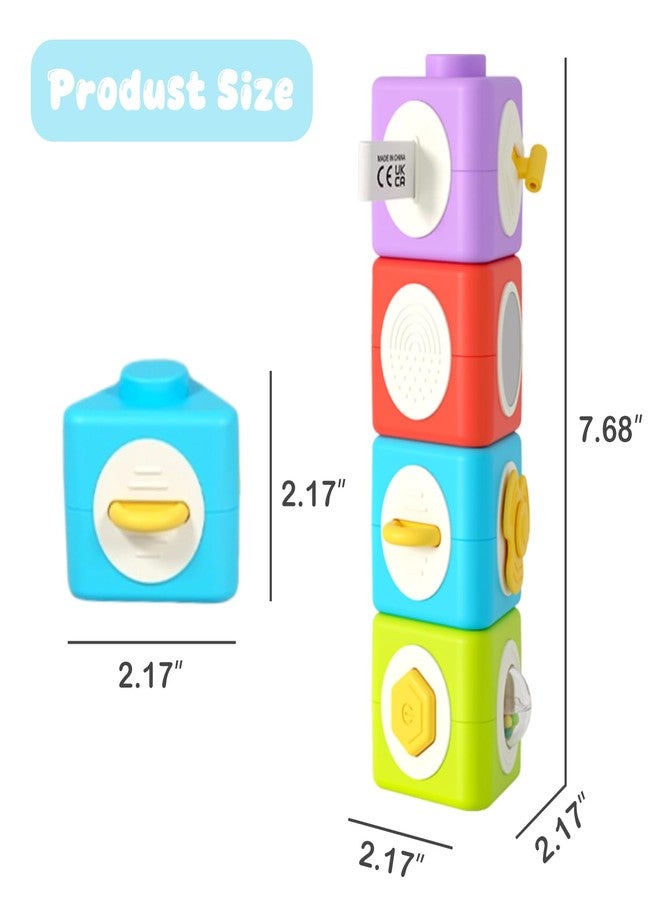 kizh Montessori Busy Board for 1 Year Old, 12-in-1 Activity Cube Busy Travel Toys for Airplane and Car Baby Activity Stacking and Sensory Toys for Toddlers 1-3 - Image 3