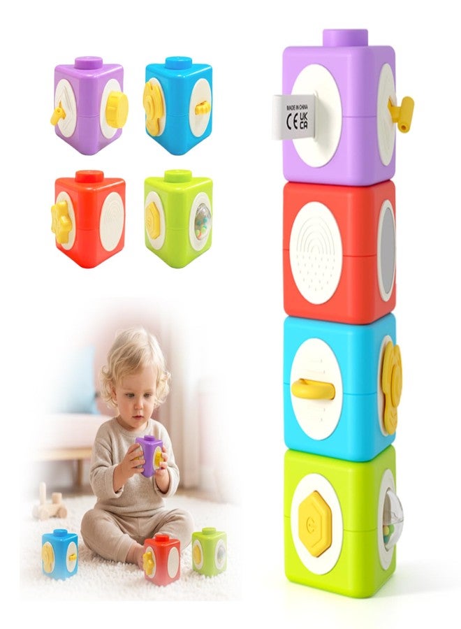 kizh Montessori Busy Board for 1 Year Old, 12-in-1 Activity Cube Busy Travel Toys for Airplane and Car Baby Activity Stacking and Sensory Toys for Toddlers 1-3 - Image 1