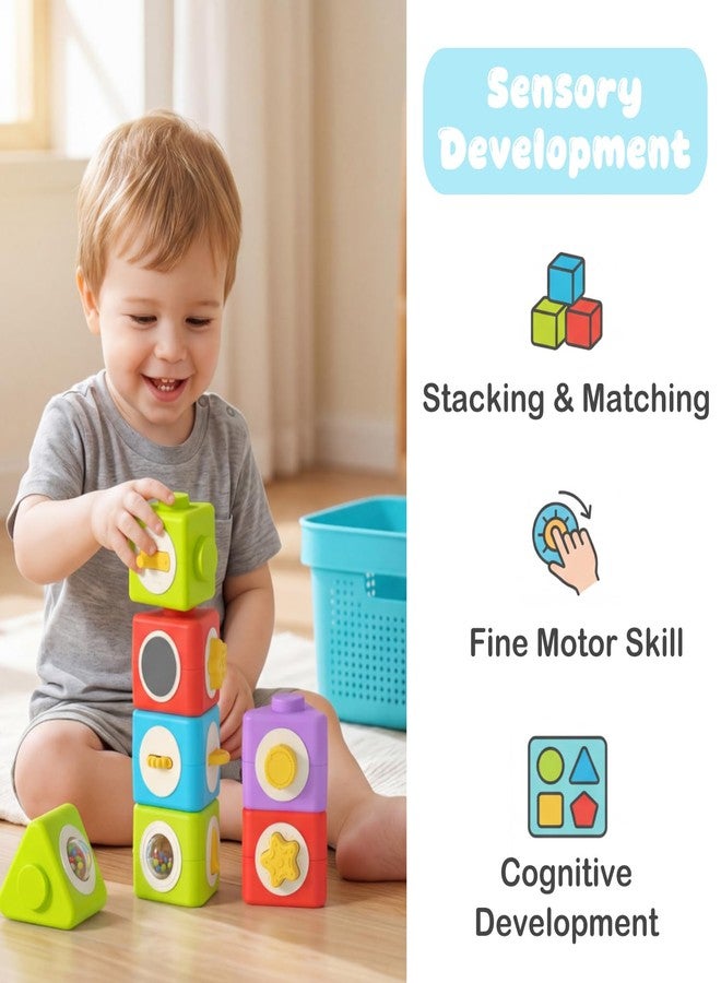 kizh Montessori Busy Board for 1 Year Old, 12-in-1 Activity Cube Busy Travel Toys for Airplane and Car Baby Activity Stacking and Sensory Toys for Toddlers 1-3 - Image 5
