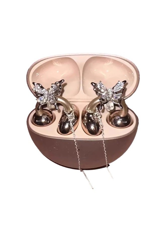 Chooseyo Butterfly Rhinestone for Clip on Earbuds Open Ear Accessories, Elegant Zirconia Decorative Earphone Accessories, Removable Exquisite DIY Decoration - Image 1
