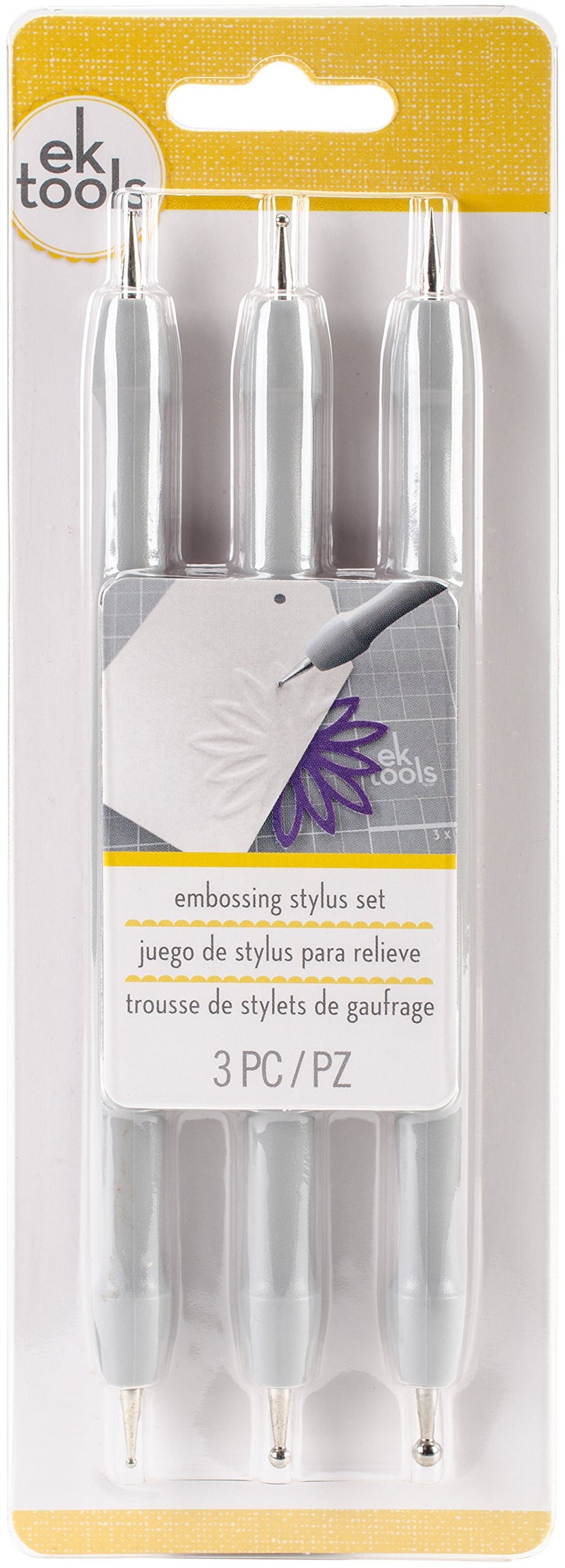EK Tools Embossing Stylus Set Includes 3 Stylus Tools Detail to Decor Paper Crafts Cards Invitations Envelopes Raised Designs Patterns Tracing