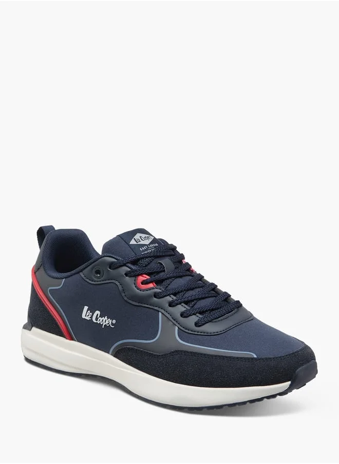 لي كوبر Men's Logo Detail Sneakers with Lace-Up Closure