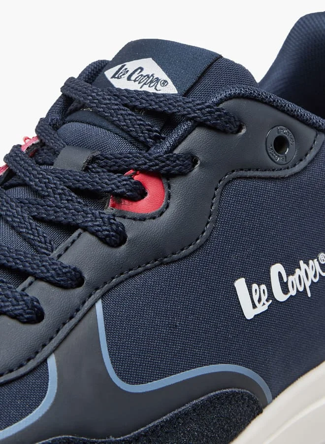 Lee Cooper Men's Logo Detail Sneakers with Lace-Up Closure