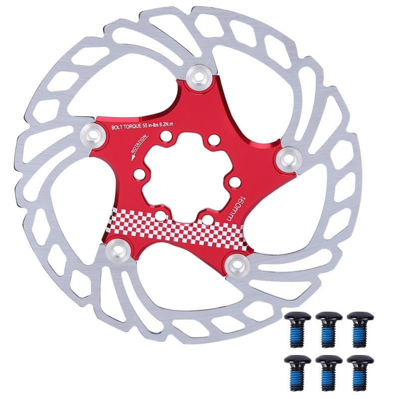 Mountain Bike Brake Disc: CNC Precision, High Hardness - Aluminum Alloy Bracket Reinforcement, Stainless Steel Floating Button Design, Rivet-connected Dual-material for Mountain Bike, Road Bike Cyclin - Image 1