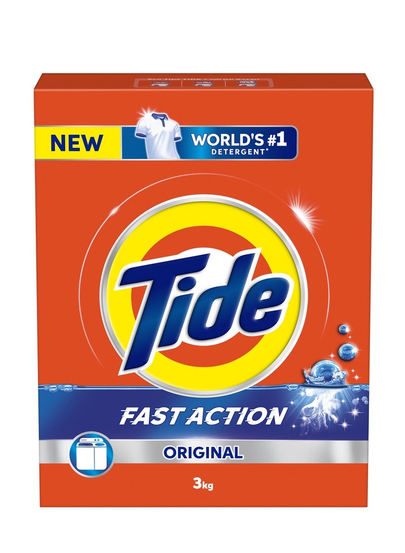 Tide Fast Action Laundry Detergent Powder 3kg - Image 1