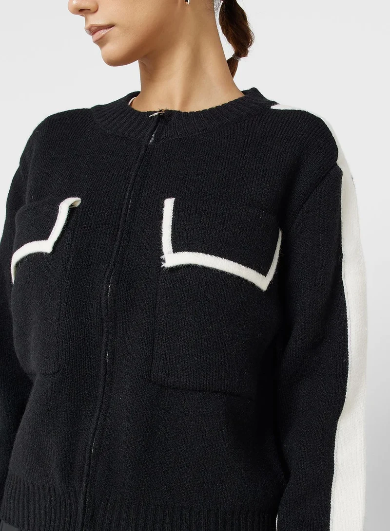 Ginger Monochrome Detail Cardigan