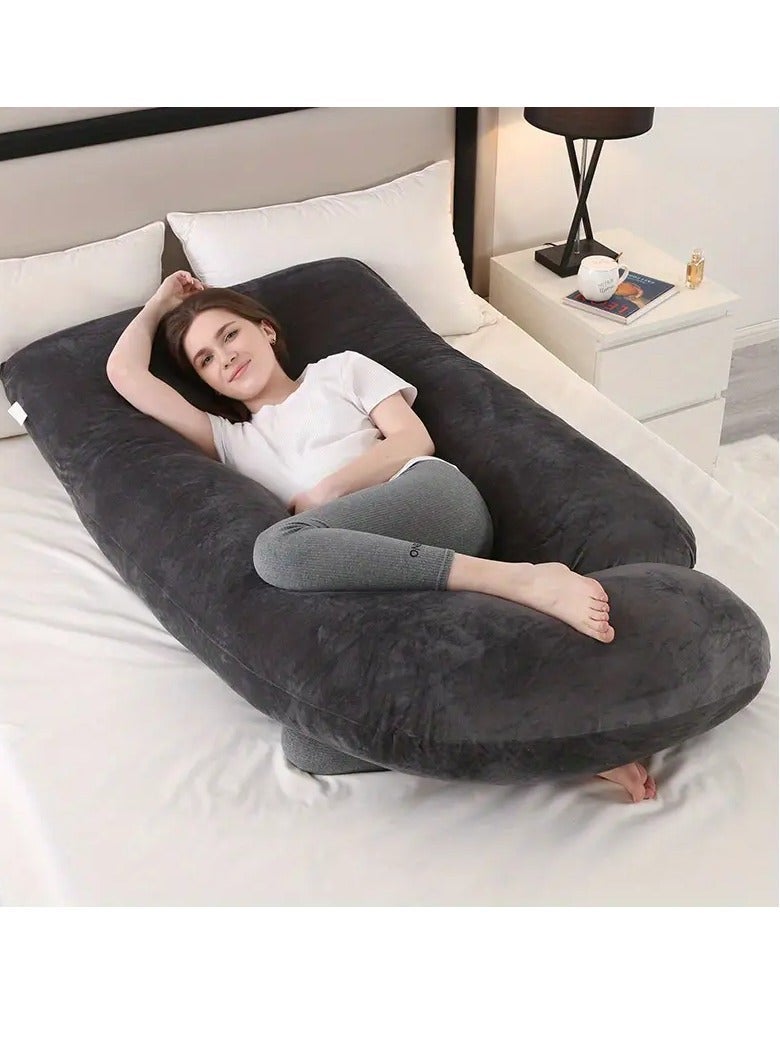 MIXSNOW Crystal Velvet Pregnancy Pillow - Blue Grey - Image 2
