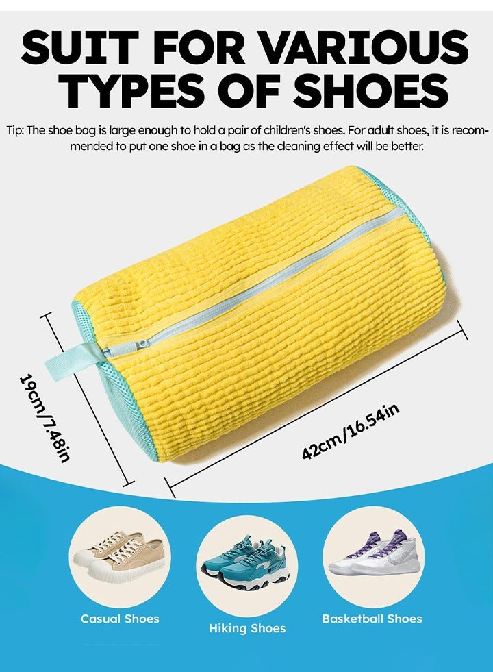 2 PCS Shoe Cleaning Bag Shoe Washing Machine Bag: Shoe Bag for Washing Machine - Reusable Shoe Cleaning Bag for Sneaker Tennis Shoes Unstain Cleaner Kit，for All Shoe Types And Sizes - Image 2