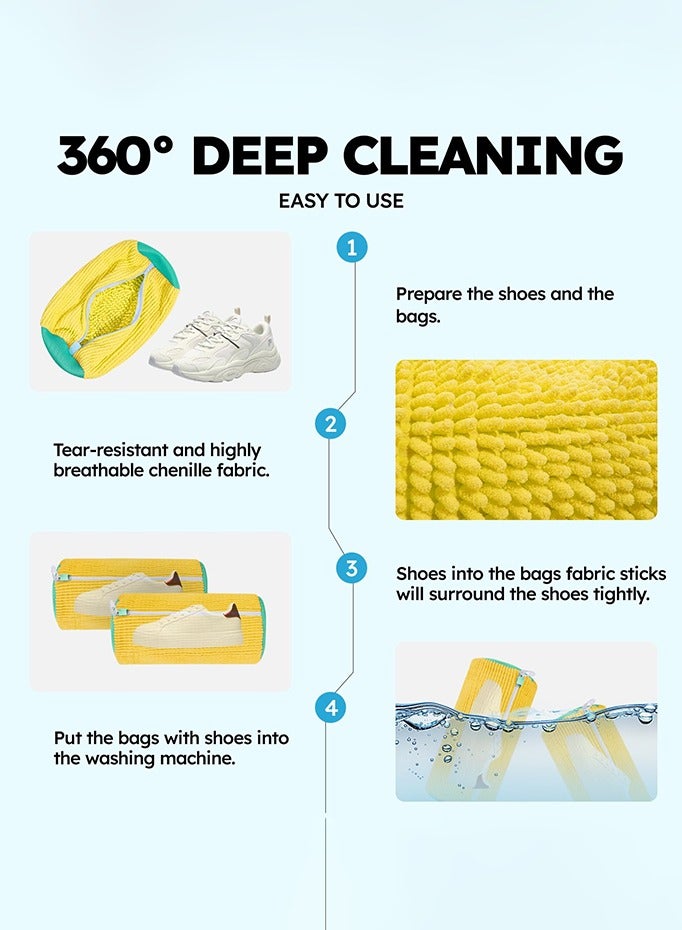 2 PCS Shoe Cleaning Bag Shoe Washing Machine Bag: Shoe Bag for Washing Machine - Reusable Shoe Cleaning Bag for Sneaker Tennis Shoes Unstain Cleaner Kit，for All Shoe Types And Sizes - Image 4