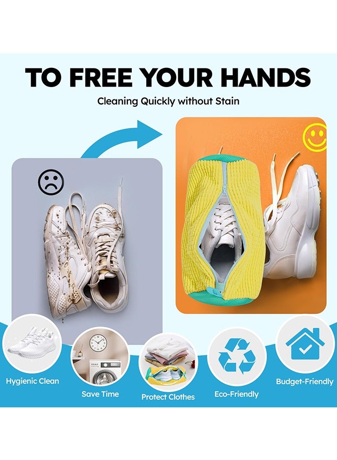 2 PCS Shoe Cleaning Bag Shoe Washing Machine Bag: Shoe Bag for Washing Machine - Reusable Shoe Cleaning Bag for Sneaker Tennis Shoes Unstain Cleaner Kit，for All Shoe Types And Sizes - Image 5