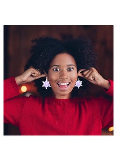 SYOSI 6 Pairs Snowflake Bulb LED Light up Earrings Bulb Dangle Drop Earrings Red Green Color Bulbs Dangling Charm Glow in the Dark Earring Jewelry Festival Gifts (Snowflake)  - Image 2