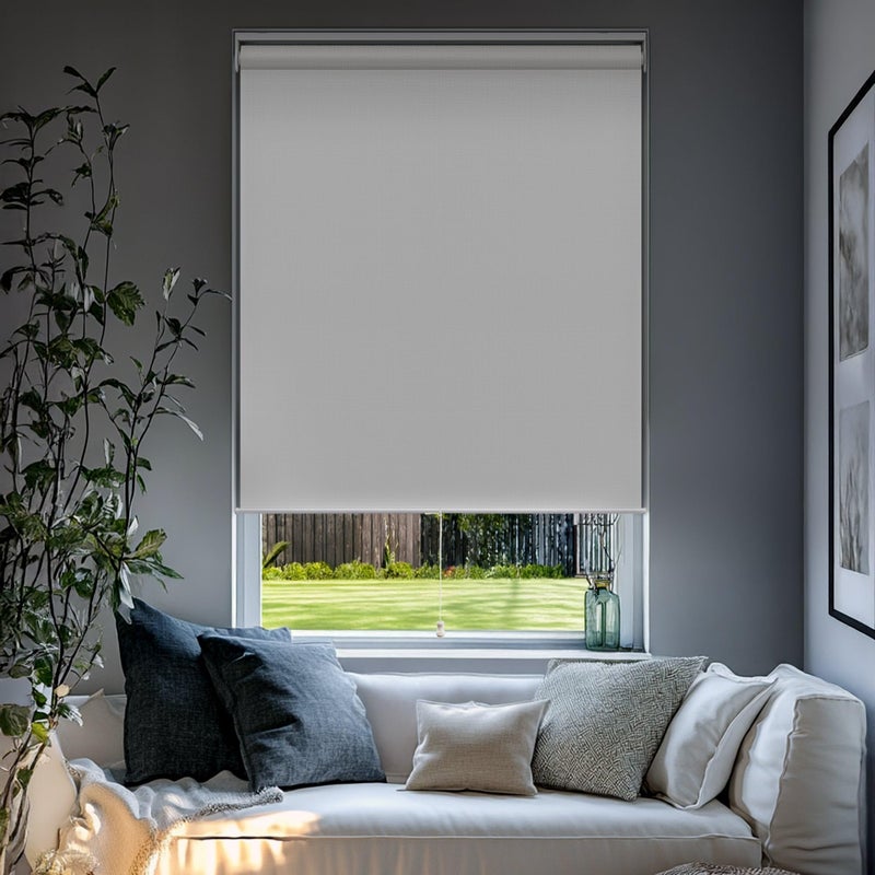 CHICOLOGY CHICOLOGY Roller Window Shades  Window Blinds  Window Shades for Home  Roller Shades  Window Treatments  Window Blinds Cordless  Door Blinds  Byssus White Blackout 51W X 72H 
