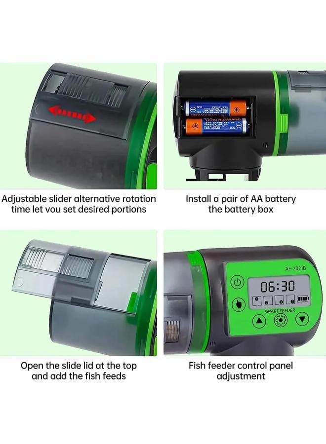 وحدة تغذية الأسماك الأوتوماتيكية مع مؤقت سعة موزع 200 مل قابلة للتعديل - Image 3