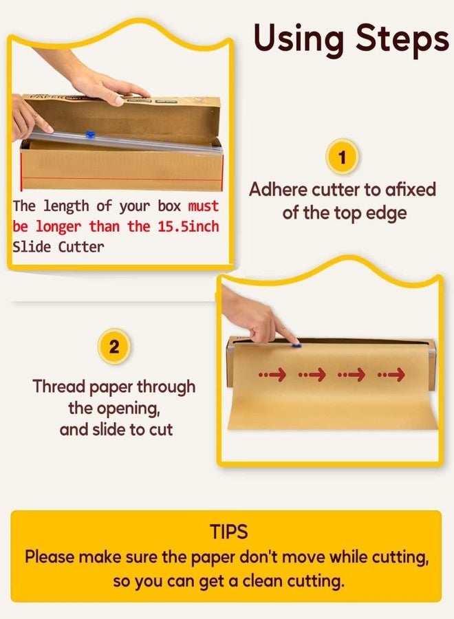 Katbite Slide Cutter 15.5 Inch for 15.5 Inches Plastic Food Wrap, Two Way Sliding Cutter for Aluminum Foil Parchment Paper Baking Paper Kitchen - Image 3