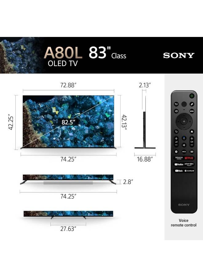 Sony 83-Inch OLED 4K HDR Google TV XR-83A80L Black - Image 3