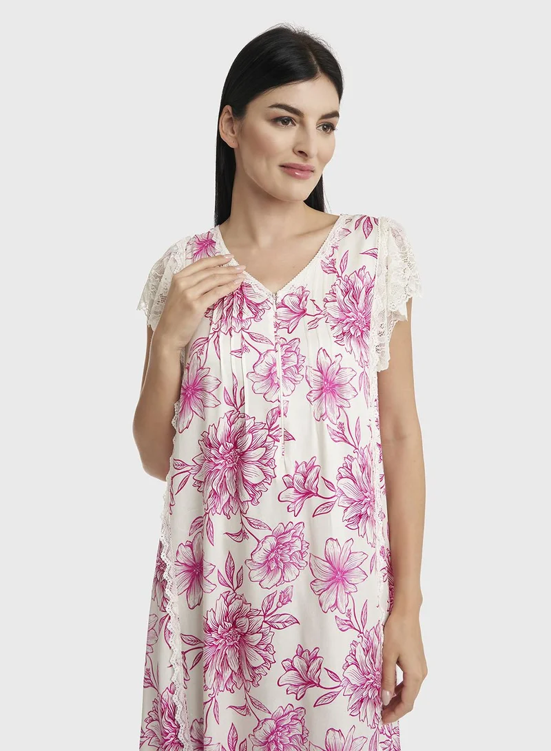 KASHKHA Printed Viscose Mini Nighty (CNH427A)