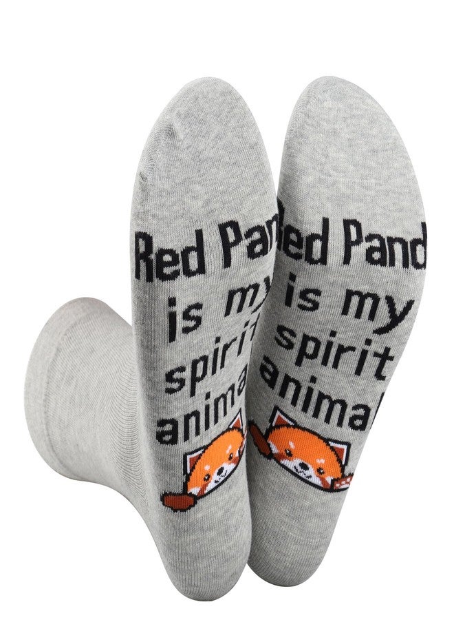 TOBGBE 2 Pairs Red Panda Socks Animal Themed Gift Panda Lovers Gift Red Panda is My Spirit Animal Socks for Men (Red Panda Socks) - Image 1