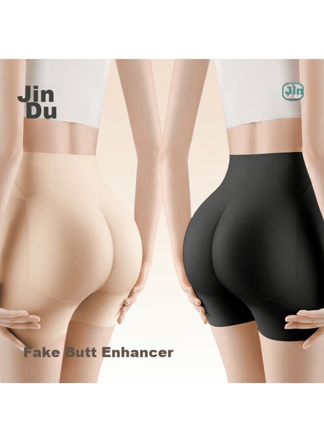 Jindu Tummy Control And Lifting Underwear, Fake Buttocks, Peach-shaped Seamless Lifting Device, Hip And Waist Enhancement, Body Shaping, High-waist, Black, L - Image 1